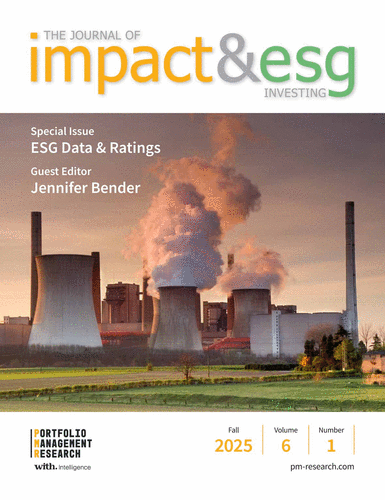 Cover: The Journal of Impact and ESG Investing